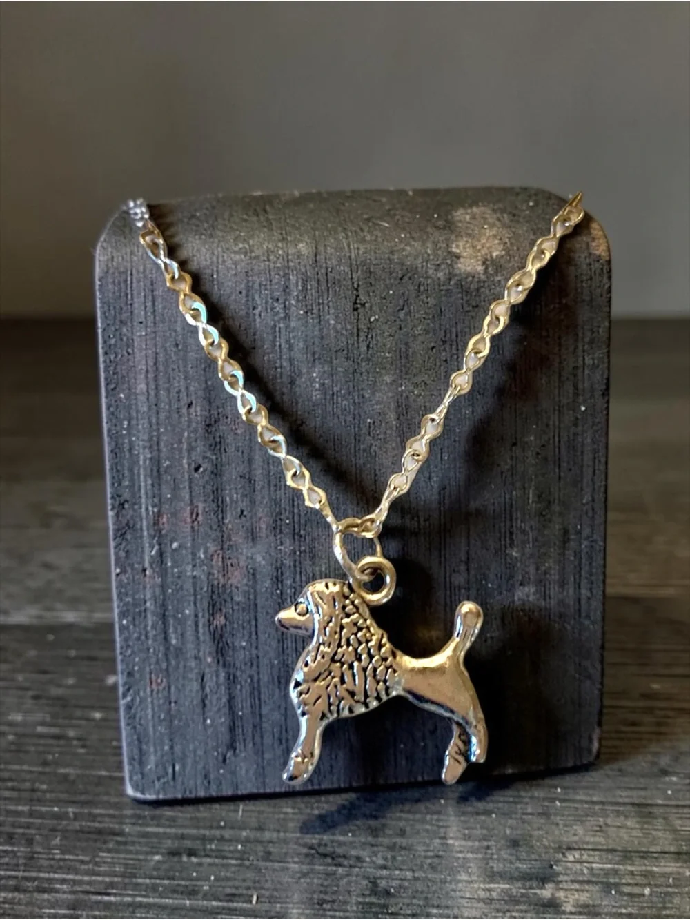 Silver Poodle Pendant Necklace - Pet Dog Charm Handmade